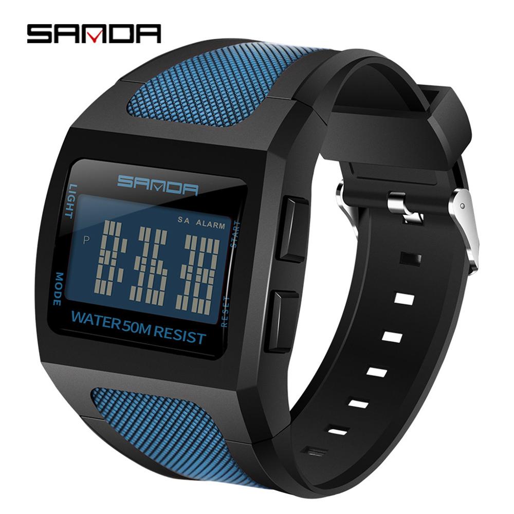 Sanda Mannen Sport Horloge Mannen Mode Eenvoudige Digitale Horloge Mannen Waterdichte Led Elektronische Horloge Klok Reloj Hombre