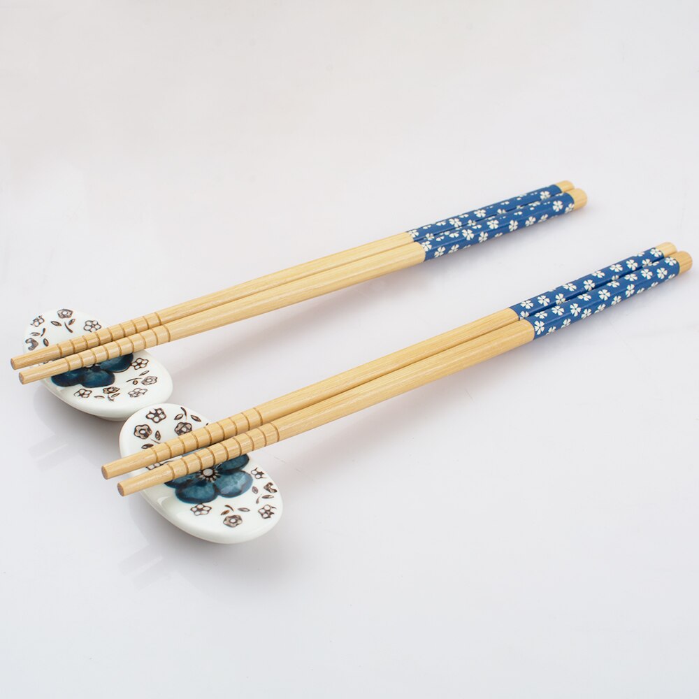 Japanese Tableware Set Ceramics Sushi Saucer Set for Two in Box Blue