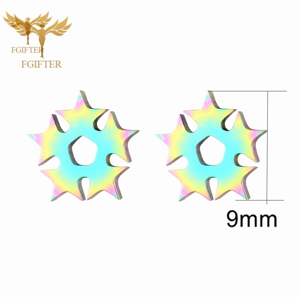 12 pares de pendientes de estrella para mujer y hombre, joyería para Piercing en la oreja, conjunto de pendientes de tuerca de acero inoxidable, , de de reventa: Plata antigua plateada
