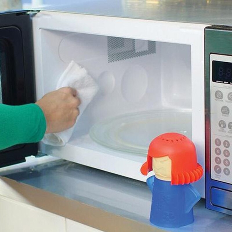 Angry Mama Microwave Cleaner Cool Mama Freezer Odor Absorber Fridge Deodoriser Plastic Oven Steam Cleaning Tool for Home Kitchen