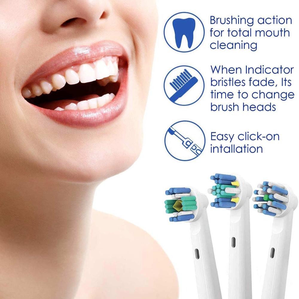 Udskiftning af børstehoveder til oral b - pakke  of 12 floss action, cross action & pro hvide børster til oral-b pro 500 1000 5000 6000