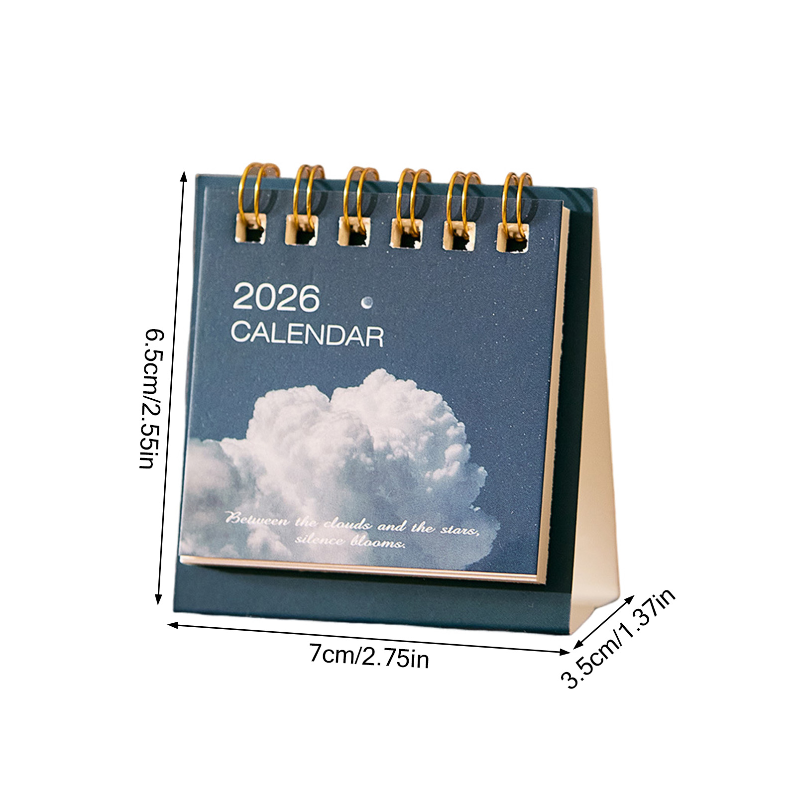 Mini calendario de escritorio 2026, planificador de mesa pequeño y bonito, decoración de escritorio para el hogar y la Oficina, organizador de horario portátil, de Año: BLANCO