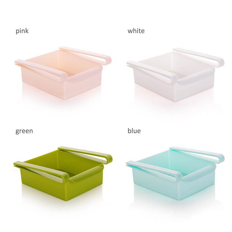 Ruimtebesparende koelkast opbergdoos opbergrek hangende organizer 1 st afstandhouder laag lade voedselcontainer