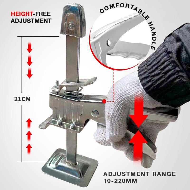 Anti Slip Jack Lifter Cabinet Height Regulator Labor-saving Arm Door Use Board Hand Tools Moving Plaster Sheet Repair: Silver