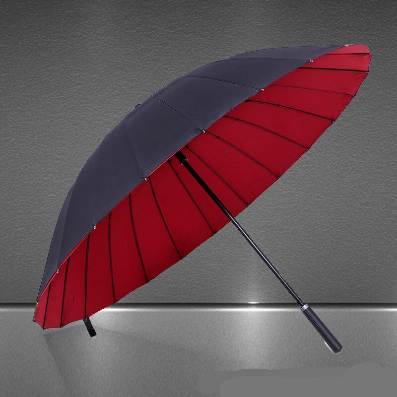 Long Handle Big Golf Umbrella Women Travel Parasol Rain Umbrella Men 24K Strong Double Windproof Glassfiber