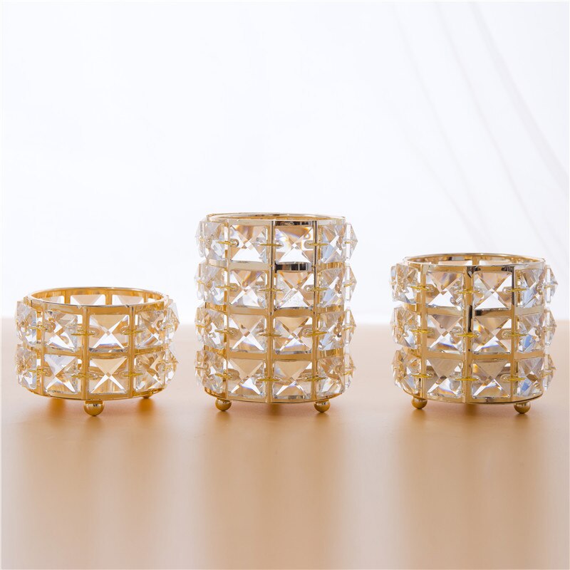 1 stykke krystal lysestage lysestage rør smykker opbevaringsboks hjem bryllupsfest desktop dekoration