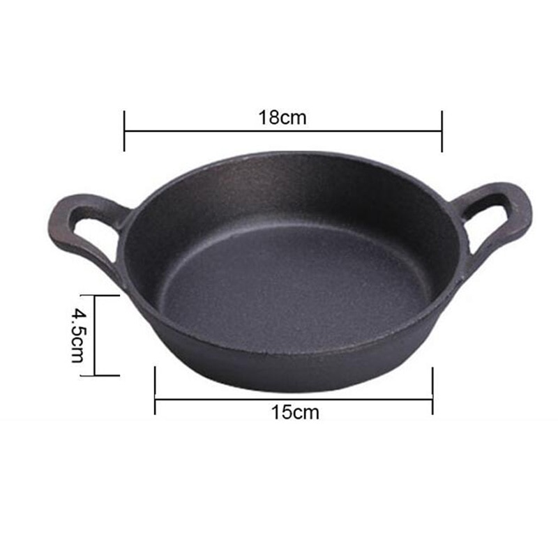 18cm Frying Pan Cast Iron Skillet Non Stick Pan No Smoke Cookware Fried Meat Egg General Use For Gas And Induction Cooker