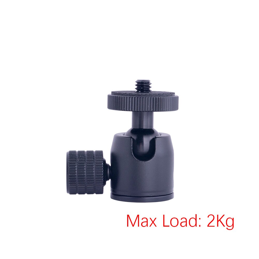 Camllite Portable Table Tripod Ball Head Metal 360 Degree Swivel Mini Ball Head 1/4&quot; Screw Mount For DSLR Camera Fill Light: black