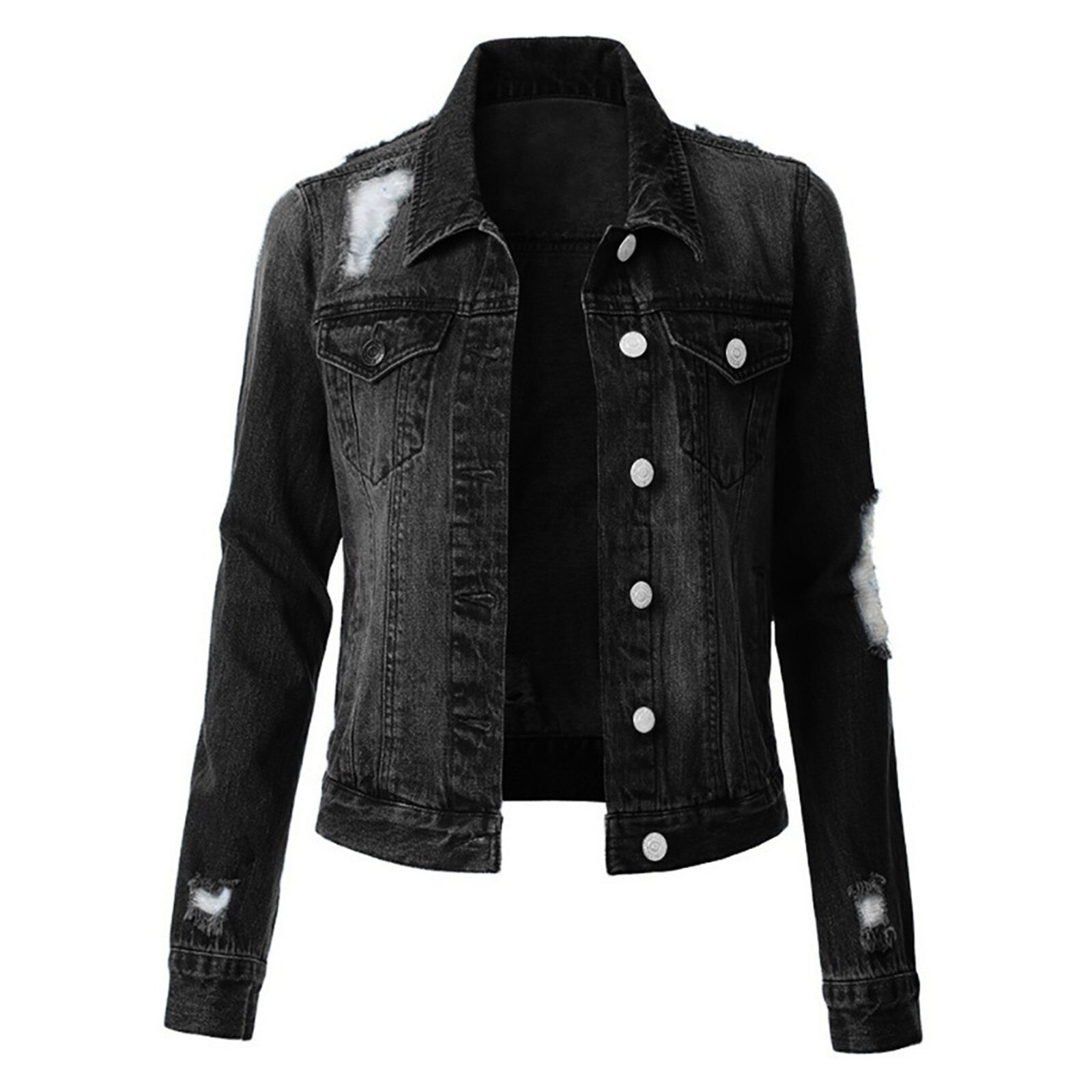 Ladies Street Casual Denim Jacket Denim Jacket Har... – Vicedeal