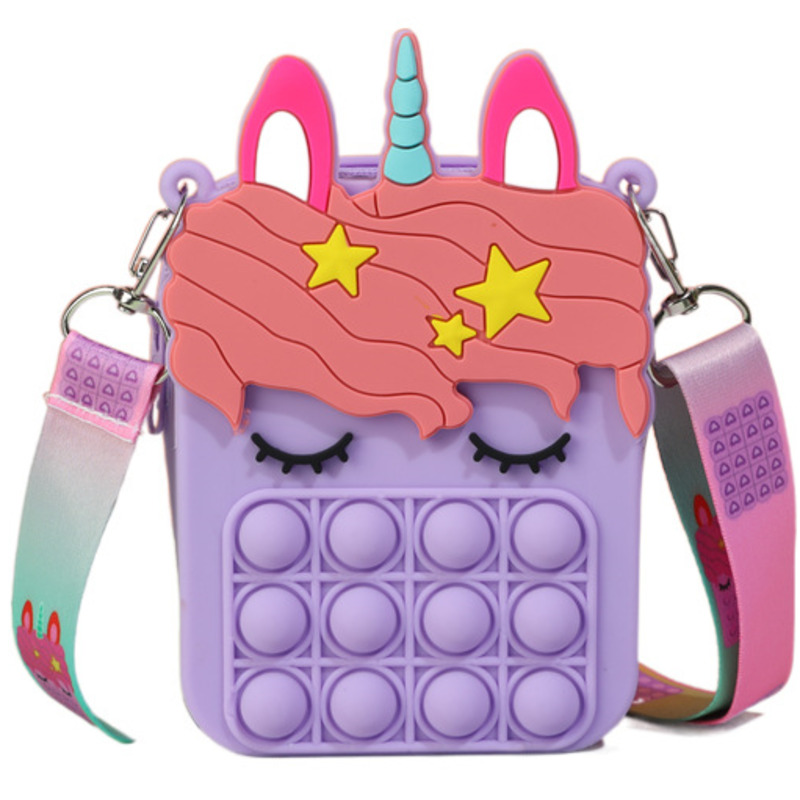 Sac Popite géant Pop XXL, , mignon licorne Pop fossette fille Fidget Toy Push Anti-Stress enfants, porte-clés sac à main: 20cm E