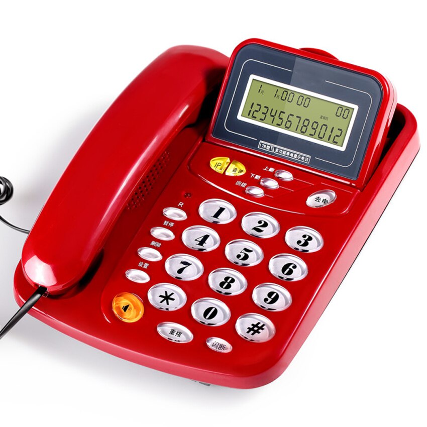 Teléfono Fijo de casa con identificador de llamadas para ancianos, teléfono de escritorio con cable, fijo, montable en la pared