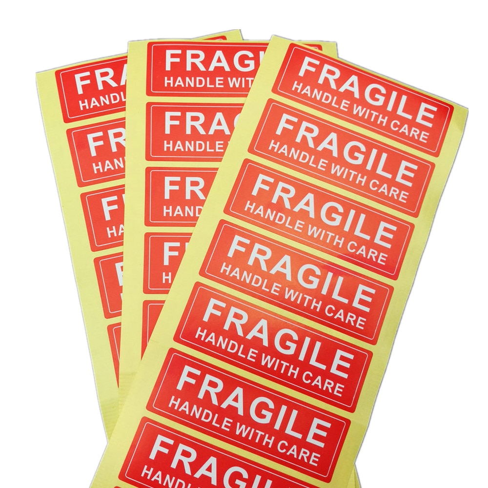 500pcs FRAGILE Handle With Care Label Sticker 75x25mm 1x3 inch Fragile Warning Sticker