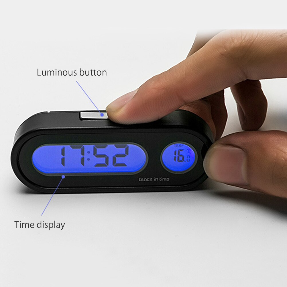 Mini 2 In 1Multi-Functional Auto Digitale Klok Thermometer Automotive Hygrometer Decoratie Ornament Klok In Auto Auto-Styling