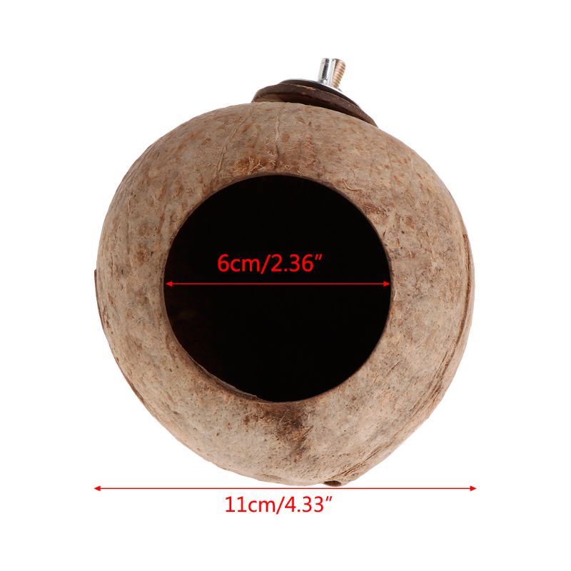 Parrot Nest Natural Coconut Shell House Cage Feeder Parakeet Birds Squirrel Hamster Toys Pet Breed Decoration Supplies Pendant