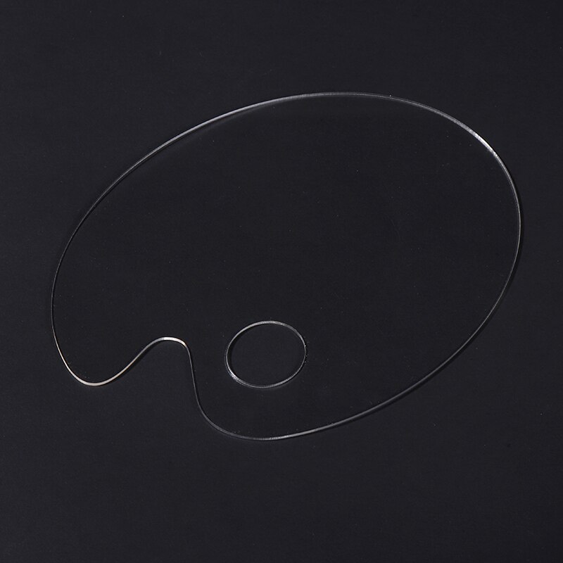 1Pcs Clear Oval Plastic Palet Hand-Held Gouache Kunstenaar Verf Mengen Palet Kunst Pigment Palet Artistieke Levert