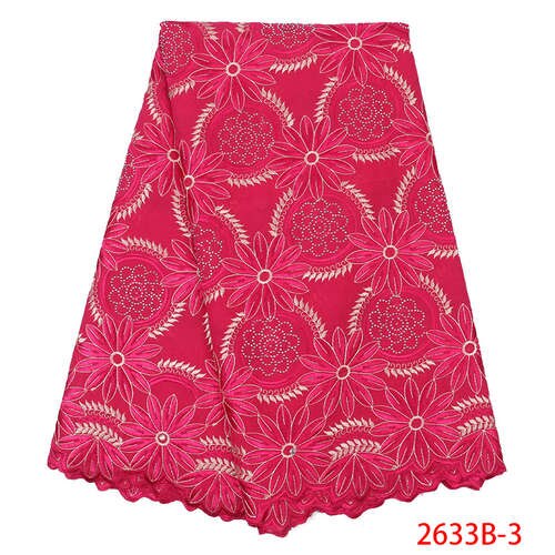 Swiss Voile Laces Fabrics African Lace Fabric Embroidered French Cotton Lace Fabric with Stones for Women KS2633B-4: picture 10