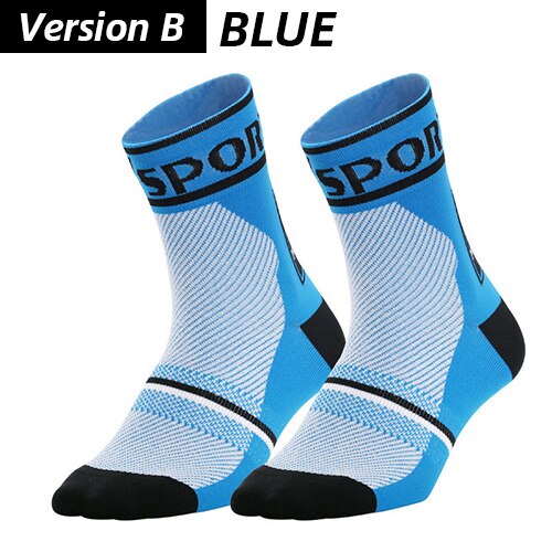 Victgoal invierno ciclismo calcetines de la bicicleta al aire libre de esquí calcetines de deporte de los hombres Road de montaña bicicleta calcetines MTB Anti-Slip Calcetines: Blue-B / L