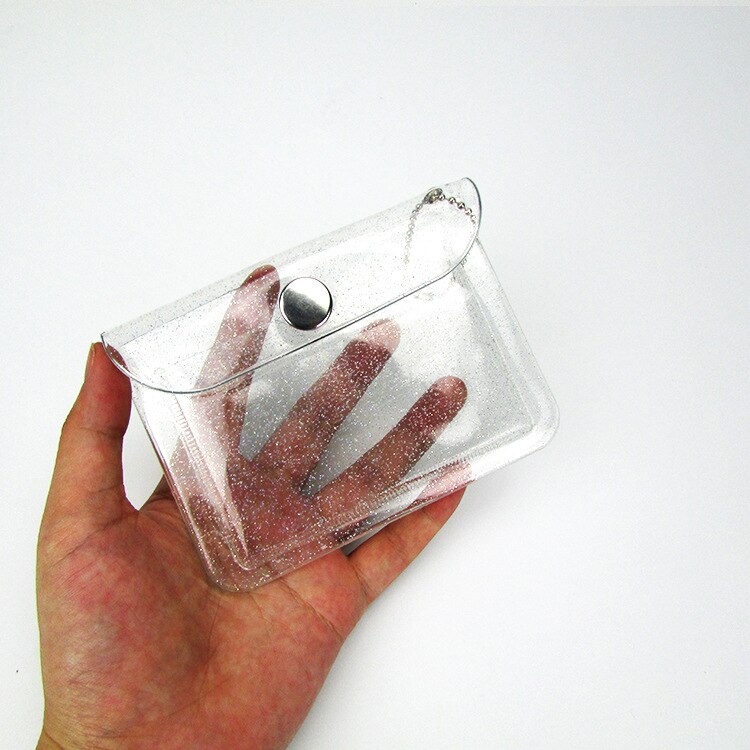 Porte-cartes en PVC Transparent, 10 pièces, porte-cartes de visite pour femmes et filles, sac de carte de crédit, porte-cartes d&#39;identité, portefeuille: Sequins