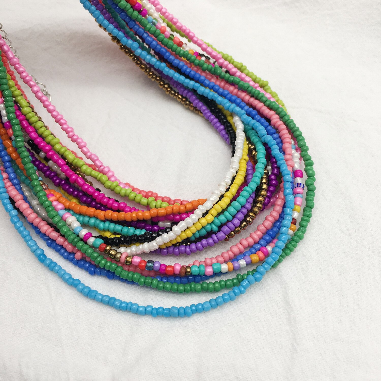Proste koraliki Strand naszyjnik kobiety String z koralikami krótkie Choker naszyjnik biżuteria Chokers naszyjnik prezent plaża biżuteria Bijoux