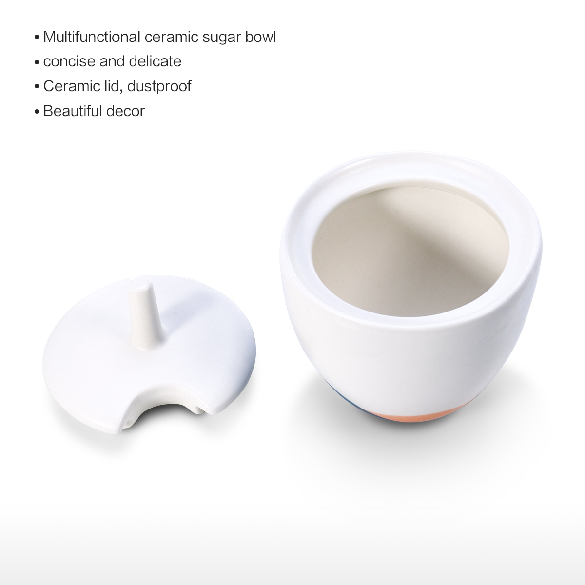 Ceramic Sugar Bowl Storage Jar with Lid Sugar Storage Container for Home and Kitchen Sugar Salt Pepper Porcelain Sugar Bowl