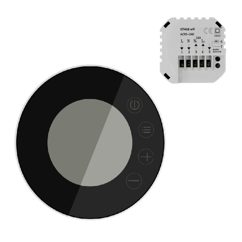 Gaskedel intelligent lcd berøringsskærm wifi opvarmning termostat app kontrol  r9jc: Bk-gb