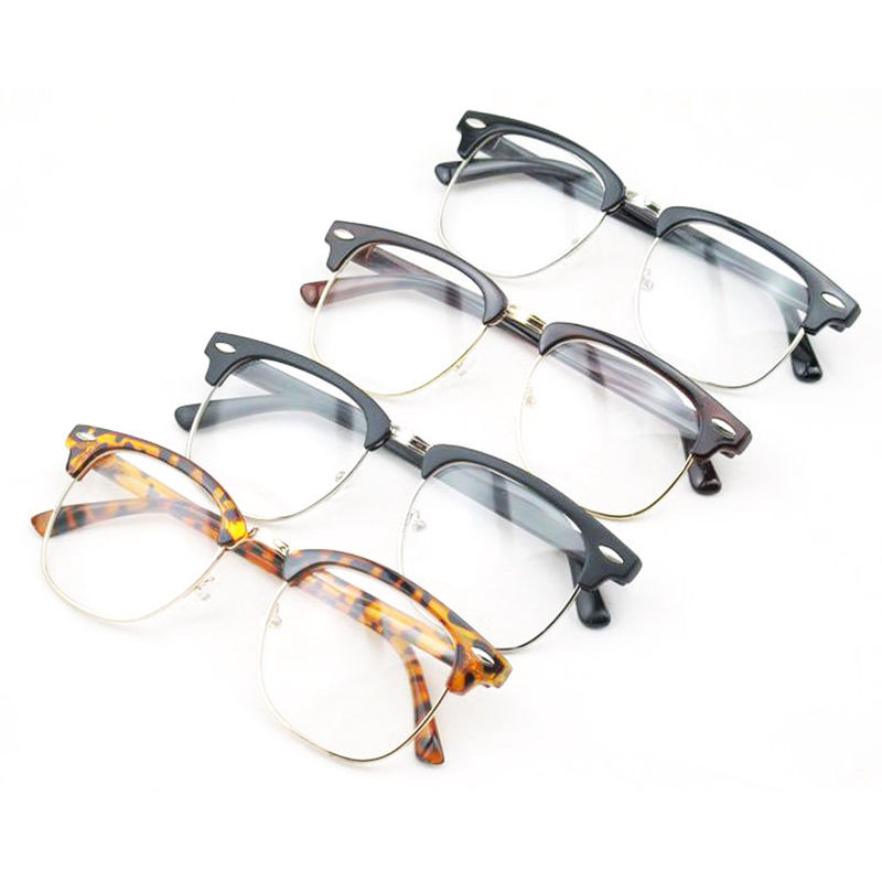 SEKINEW Vintage Retro Half Frame Clear Lens Glasses Nerd Geek Eyewear Eyeglasses Driver Goggles