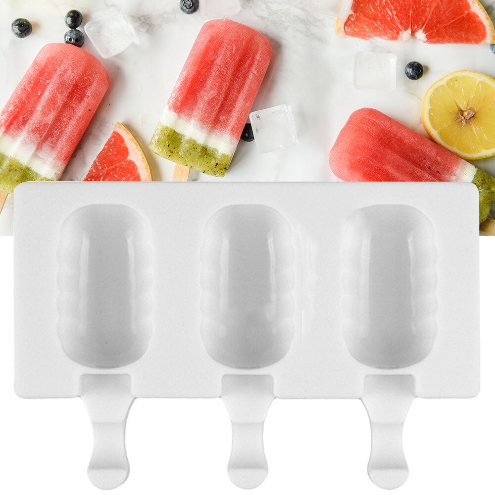 Baking Mini Ice Cream Molds,Silicone Popsicle Molds Cake,Cakesicle Mold for DIY Ice Pops,Oval,8-Cavity，4-Cavity