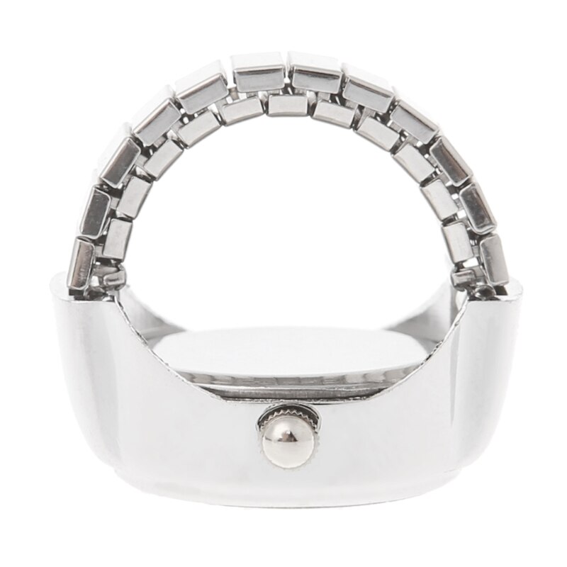 Women Dial Quartz Analog Finger Ring Watch Butterfly Elastic Steel