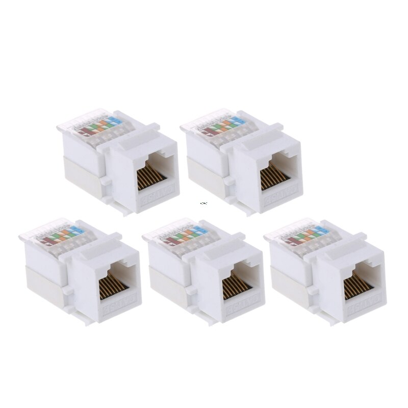 5pz gatto5E Modulo di Rete UTP attrezzo-libero RJ45 Adattatore del Cavo del Connettore per amp