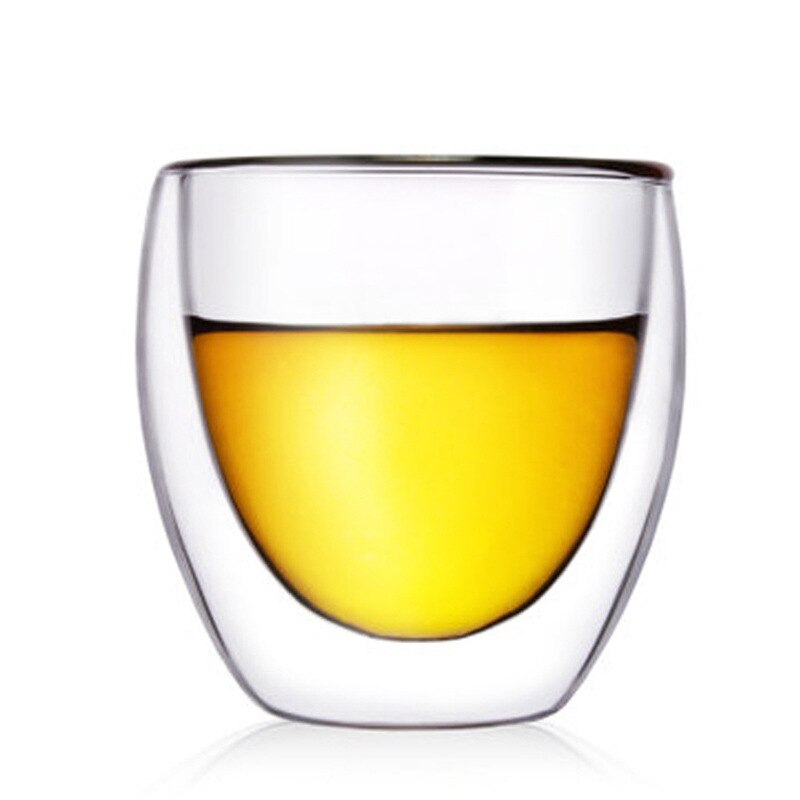 Doppel borosilikatglas tasse isoliert kaffee tasse milch tee saft rotwein glas WF