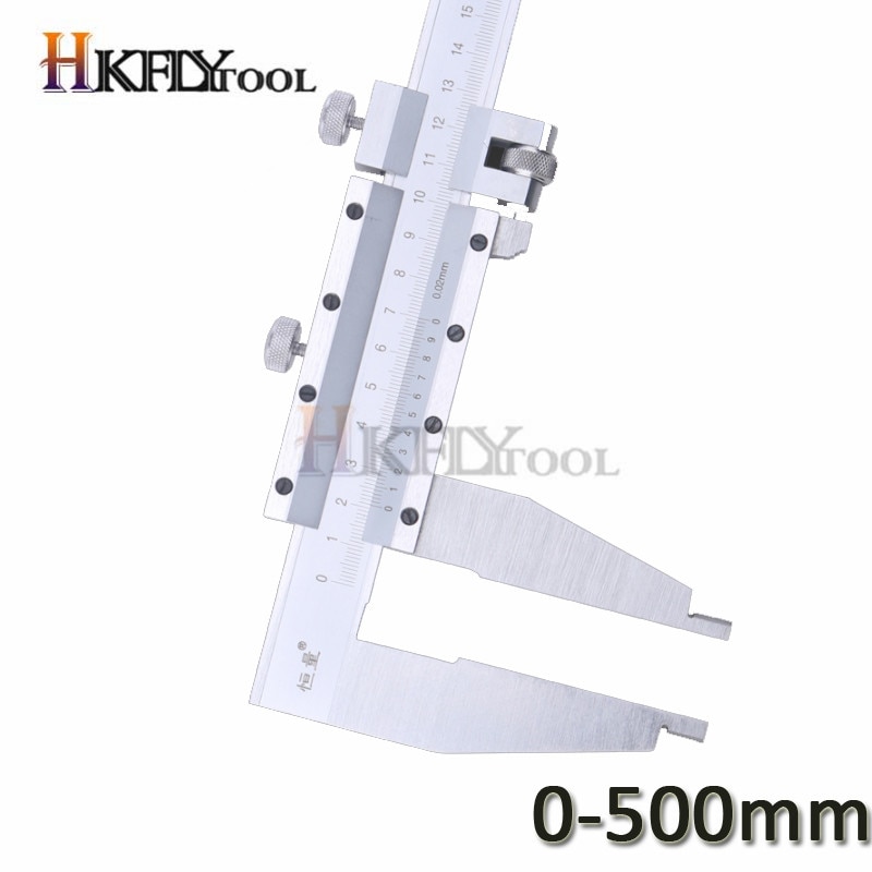 0-500mm Vernier Caliper Steel slide caliper with Nib Style Long Jaw heavy duty caliper measuring gauge tool