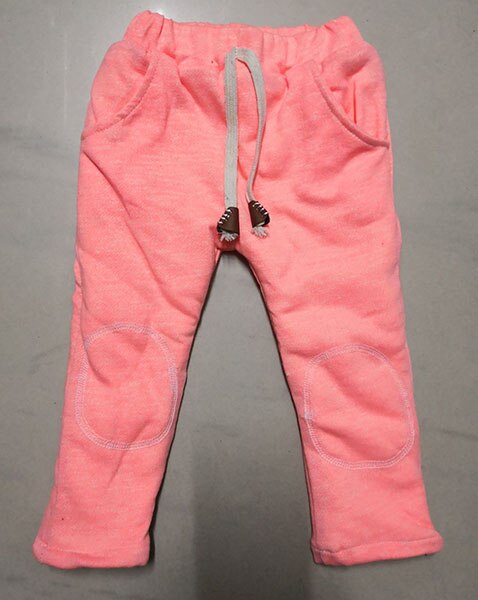 Børn bukser børn bukser vinter til drenge bukser baby piger bukser tykkere varm fleece fløjl: Lyserøde bukser 1pc / 2t
