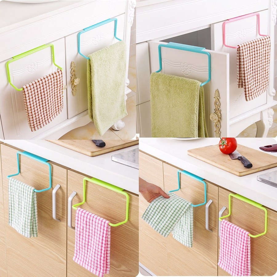 towel racks for bath Kitchen Towel Rack Hanging Holder Organizer Bathroom Cabinet Cupboard Hanger 8.30
