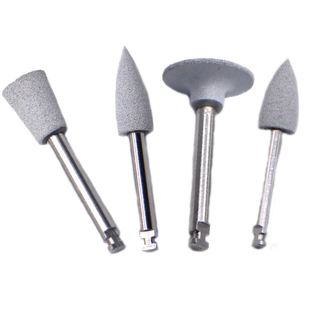 4 stk/parti dental gummi slibehoveder tænder lyshærdende harpiks polermaskine til lavhastigheds maskine polering kit tandlæge materialer: 4 stk grå