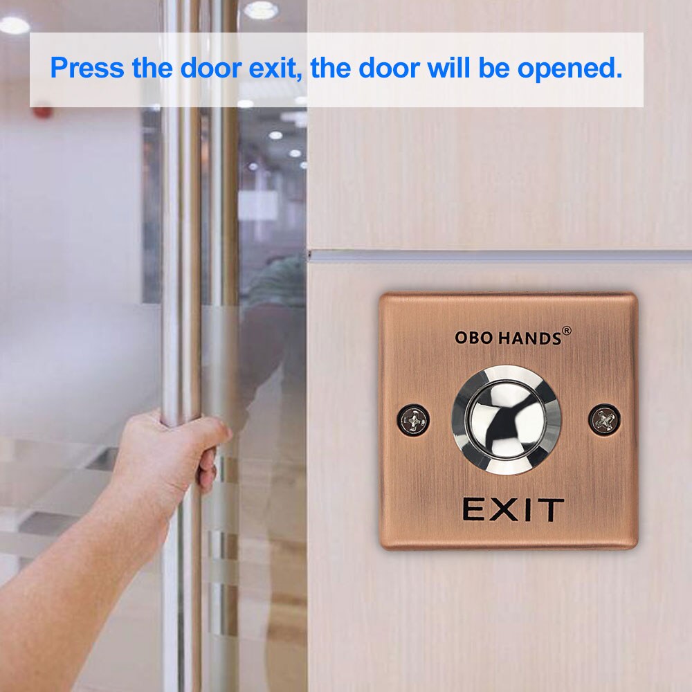 Door Exit Button Metal Push Button Release Switch NO/NC/COM Output Emergency Push Button Waterproof for Access Control System