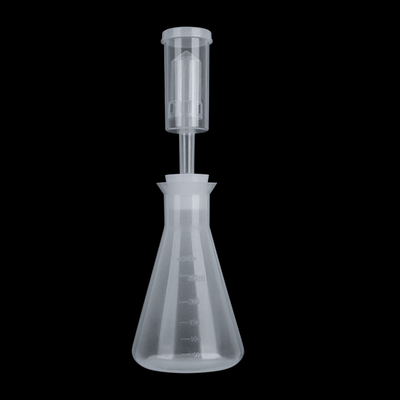 250ml erlenmeyer kolbe gær startsæt med gæringsluftlås og silikoneprop smalle platic gæringsbeholdere ølværktøj