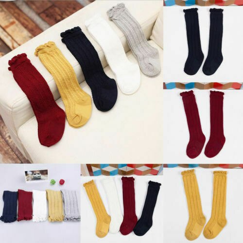 Neue Kleinkind Baby Mädchen Knie Strümpfe Strumpfwaren Bein Warme Baumwolle Atmungsaktiv Baby Kleinkind stricken Über Oberschenkel Baumwolle Strümpfe