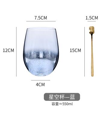 Verre à eau dégradé ciel étoilé Kawaii, verre à eau Simple, verre à jus, verre à whisky, verre à vin, tasse à boire: 1