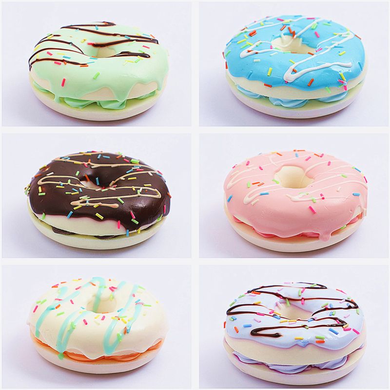 Double Jam Circle Bread Squishy Toy Squeeze Squishi Toy Slow Rising Stress Y4QA
