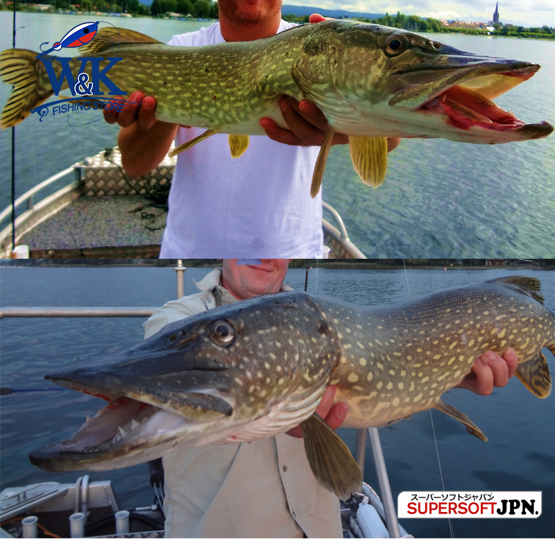 Hameçon de pêche en forme de ver pour brochet, appât souple pour bateau, eau douce, 12/0 et 11/0