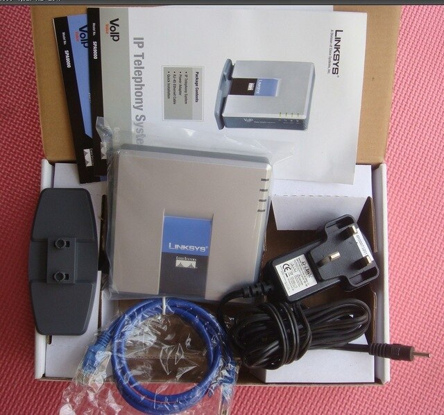 Unlocked Linksys Voice Gateway SPA3102 VoIP Phone Adapter with Router retail box