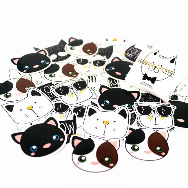 45 pièces/boîte papeterie autocollants chat griffe bricolage planète papier collant Kawaii animaux paysage autocollants décoration journal Scrapbooking: 62