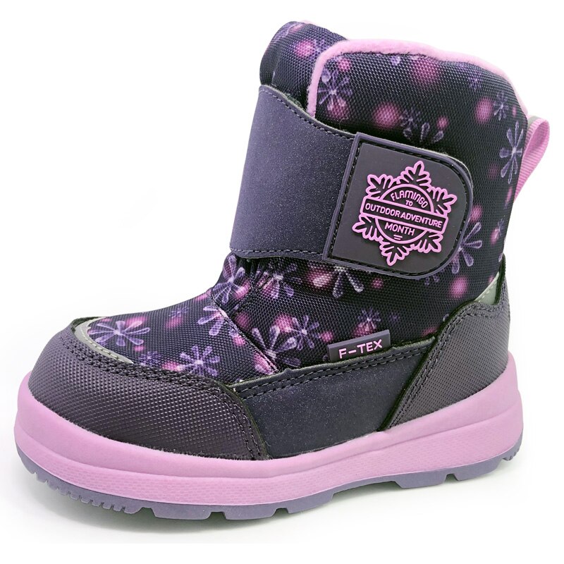 FLAMINGO Winter Wool Keep Warm Shoes Anti-slip Children Snow Boots for Girl Size 24-29 G5: 202M-G5-2014 / 26