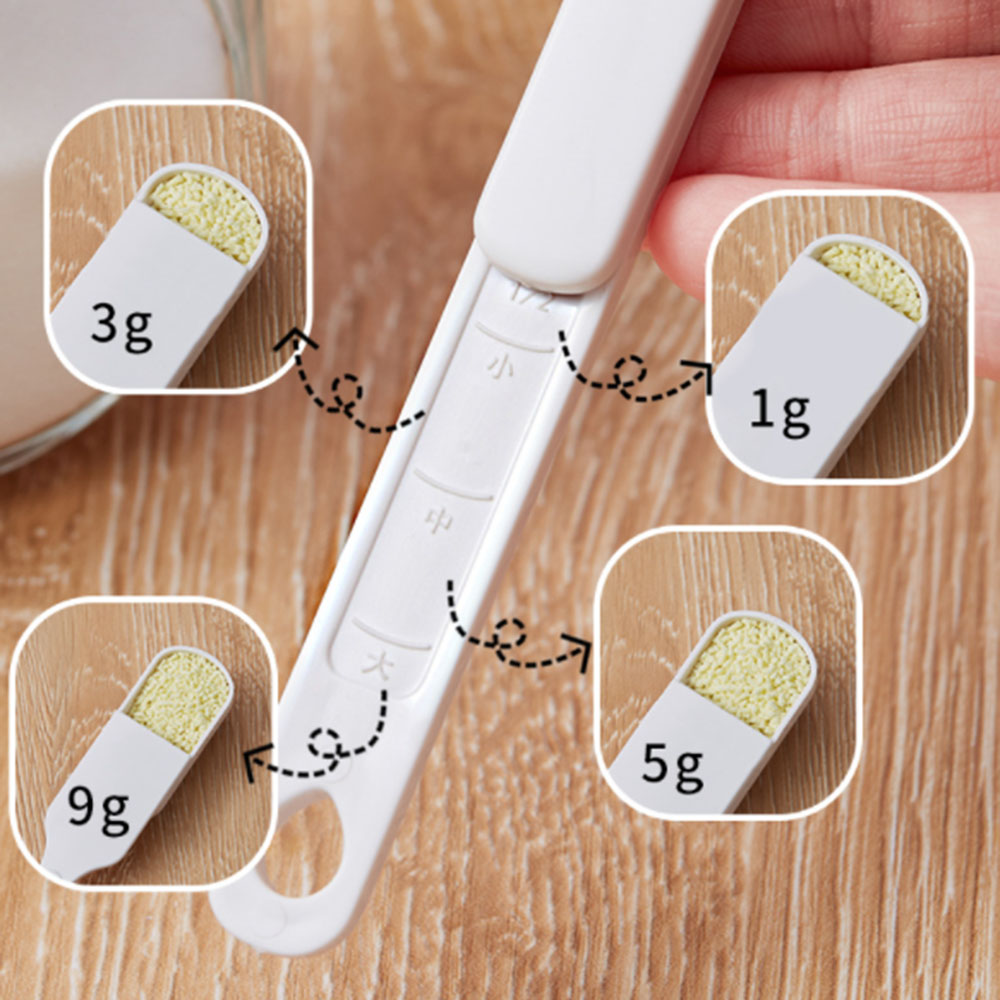 Multi Purpose Measuring SpoonsWith scale Baking Accessories Removable Slide Cover Measuring Kitchen Gadgets