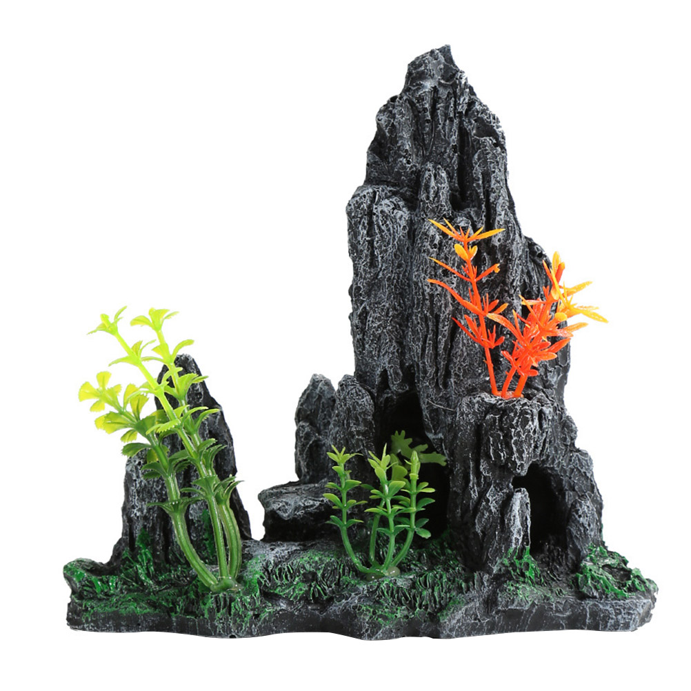 1PC Fish Tank Decorative Landscaping Small Artificial Rockery Resin Adornment