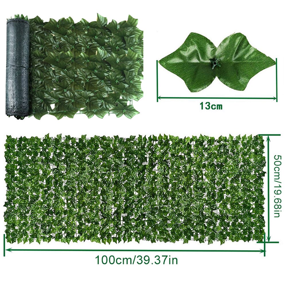 0.5X1/3M Artificial Leaf Screening Roll Fade Protected Privacy Hedging Wall Landscaping Garden Fence Balcony Screen: F