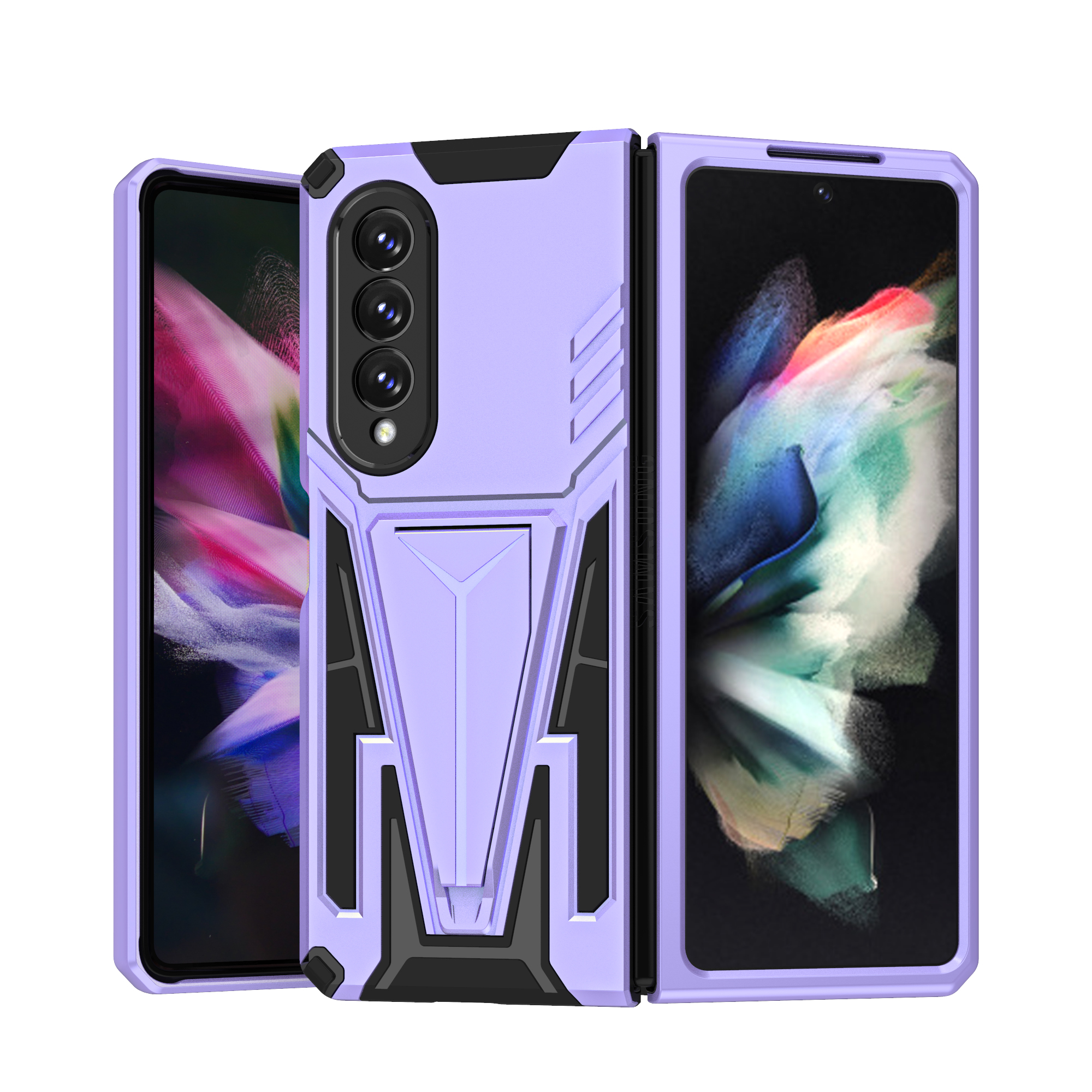 Coque de Protection double couche pour Samsung Galaxy Z, pliable, 3 plis, 5G, magnétique, antidérapante: Violet