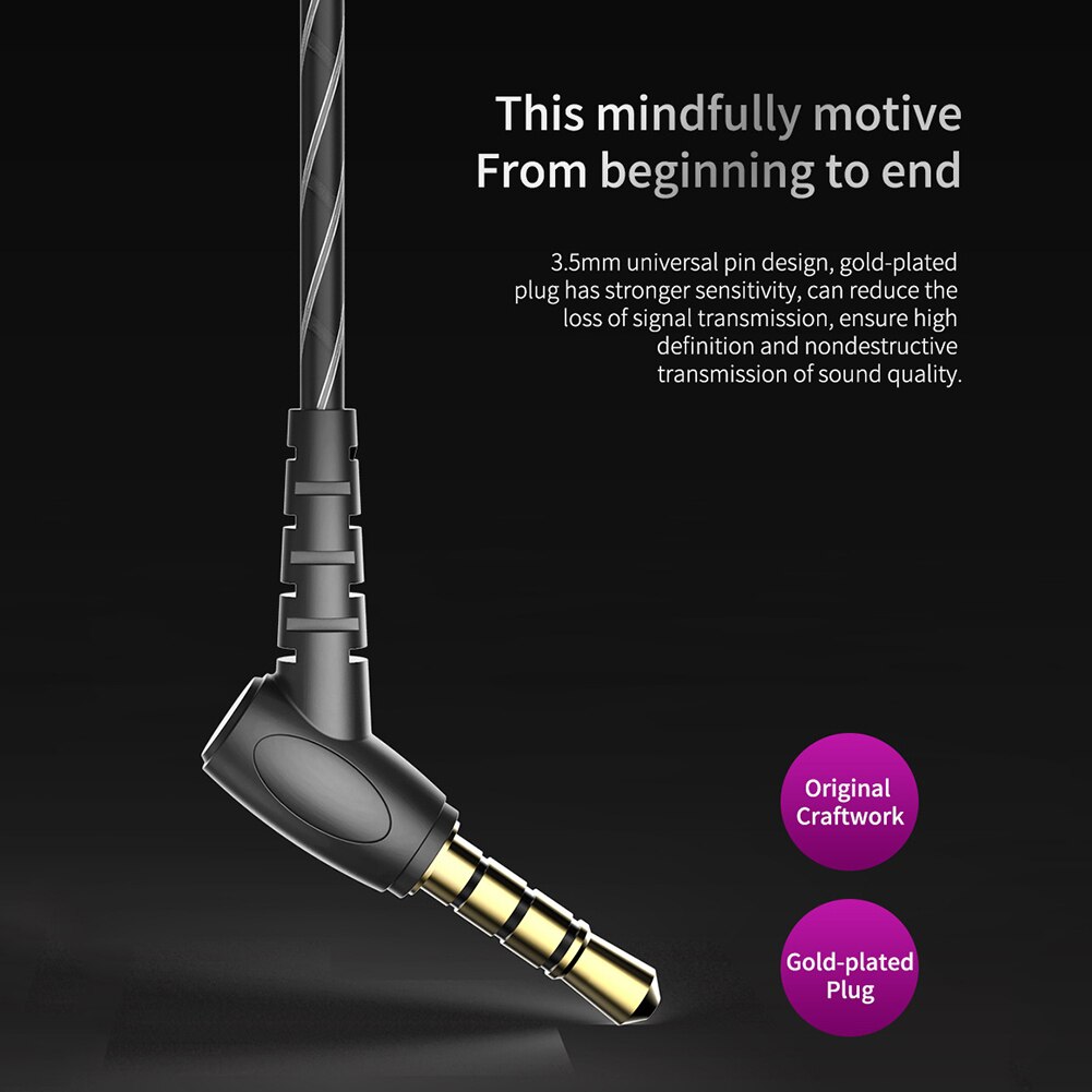 Rock Zircon stéréo dans l'oreille musique écouteur Mini universel 3.5mm équilibré immergé basses écouteurs pour MP3 ordinateurs portables