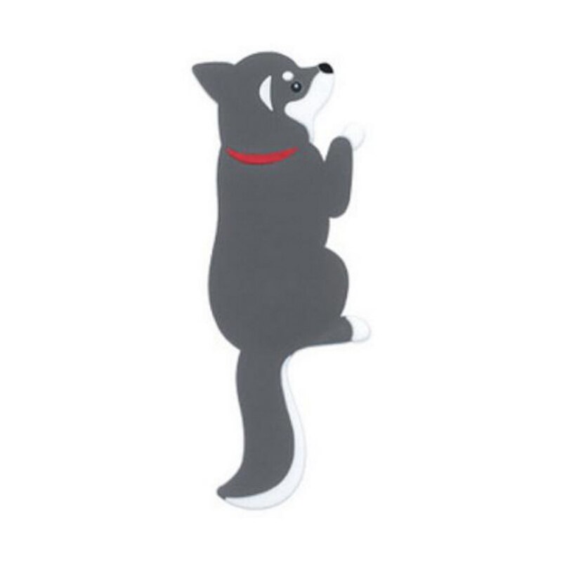 Lindos ganchos de cola para perros, ganchos de Metal para puerta de pared de cocina, ganchos para llaves, decoración magnética para puerta de baño: Gris