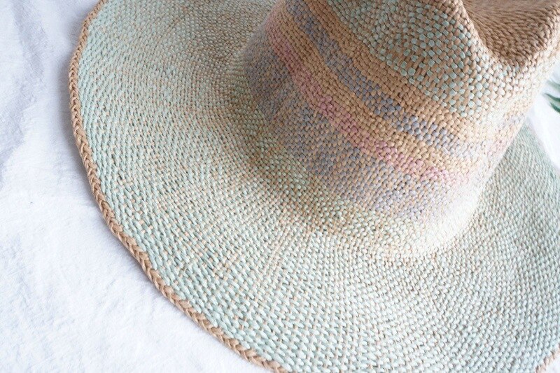 Panshi-Sombrero de paja de papel verde hecho a mano para hombre y mujer, Gorra de fieltro, color verde menta, 01909-panshi